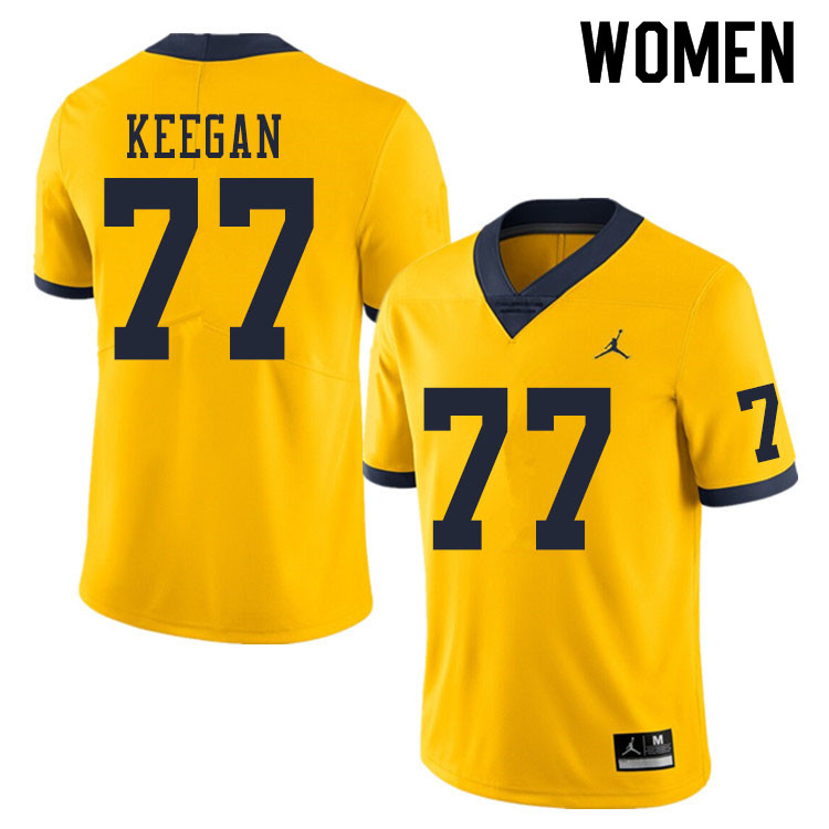Women #77 Trevor Keegan Michigan Wolverines College Football Jerseys Sale-Yellow